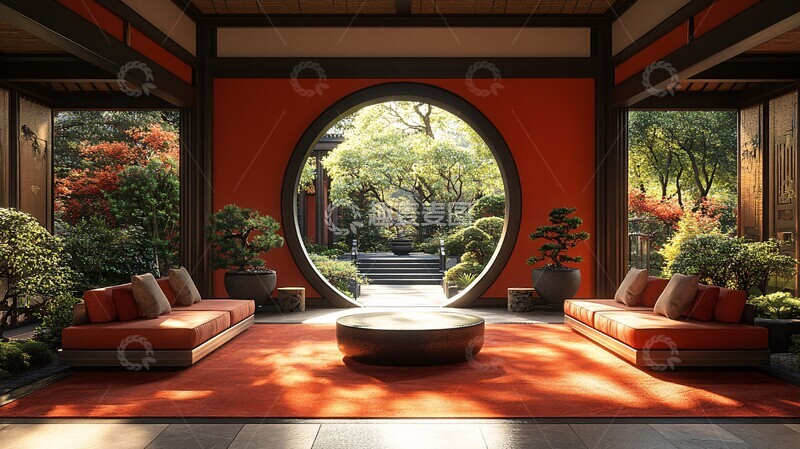 高清大图下载【趣麦麦图】-中式花园户外设计