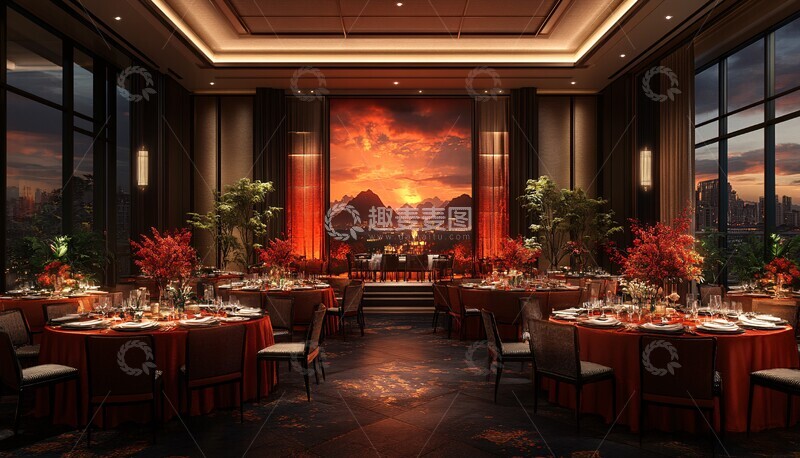 高清大图下载【趣麦麦图】圆形餐桌舞台1