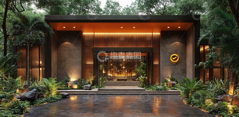 高清大图下载【趣麦麦图】木石豪宅入口1