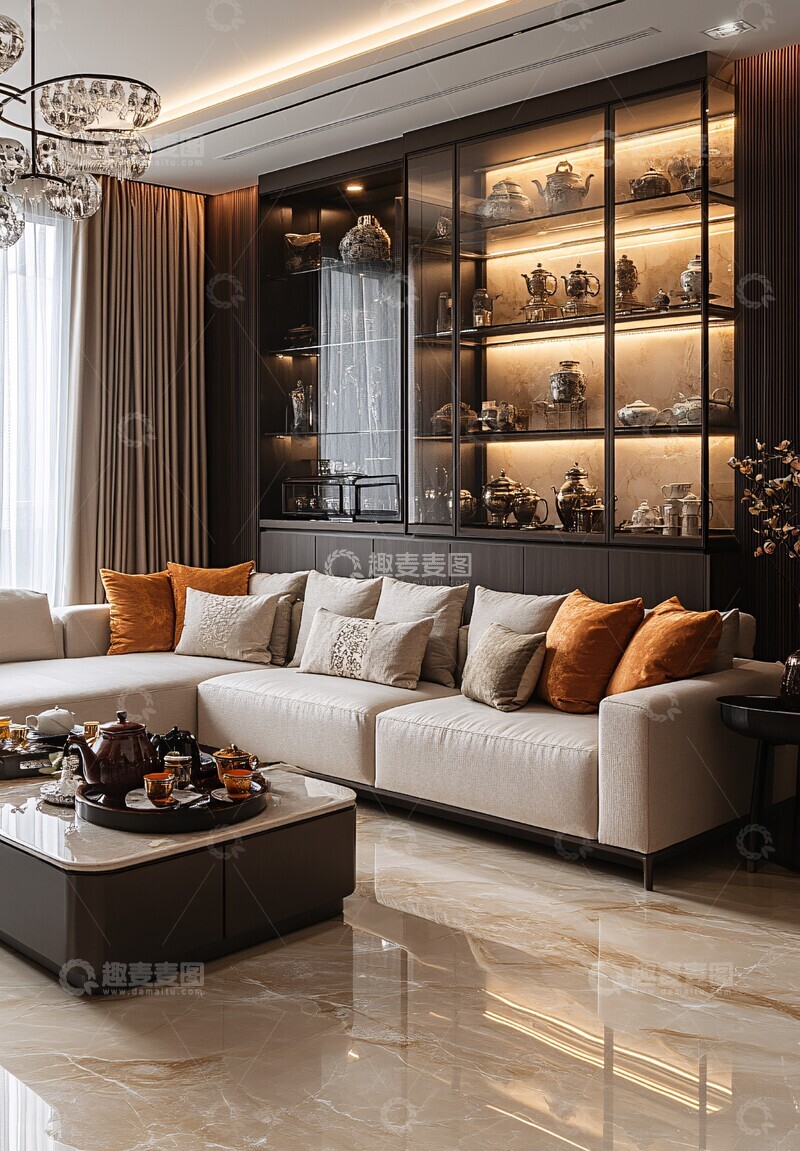 高清大图下载【趣麦麦图】-现代客厅茶桌组合