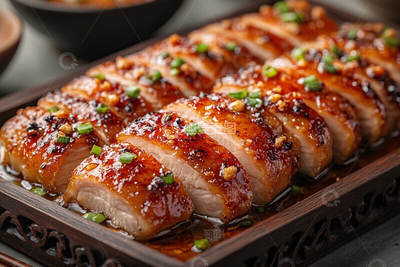 高清大图下载【趣麦麦图】烤鸭切片摆盘1