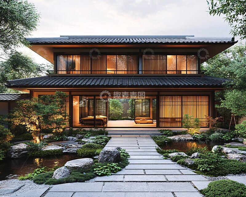 高清大图下载【趣麦麦图】木梁灰瓦庭院墙