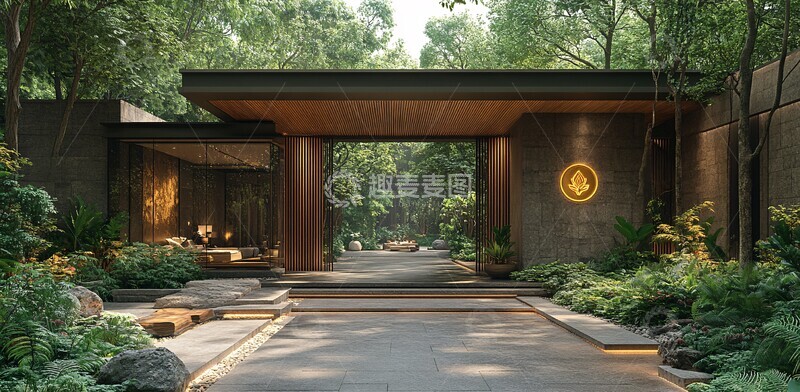 高清大图下载【趣麦麦图】木石豪宅入口