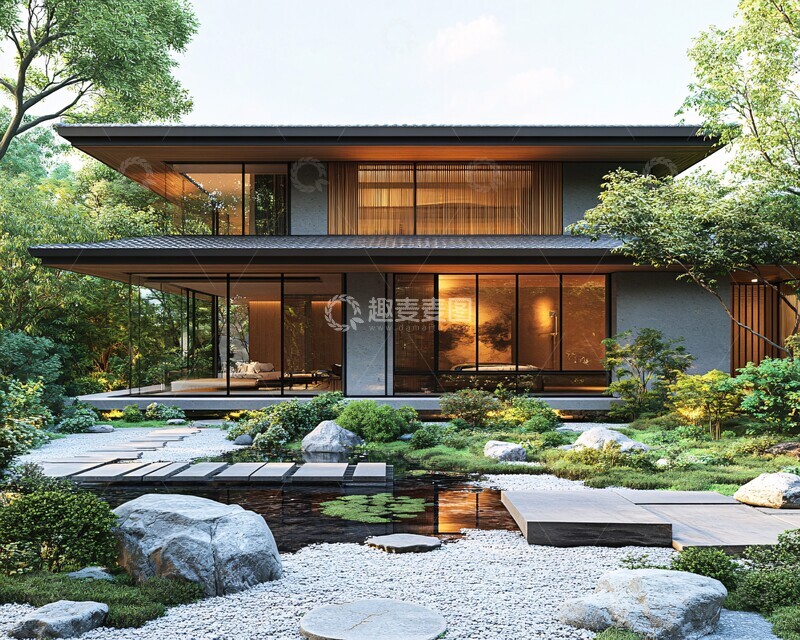 高清大图下载【趣麦麦图】木梁灰瓦庭院墙1