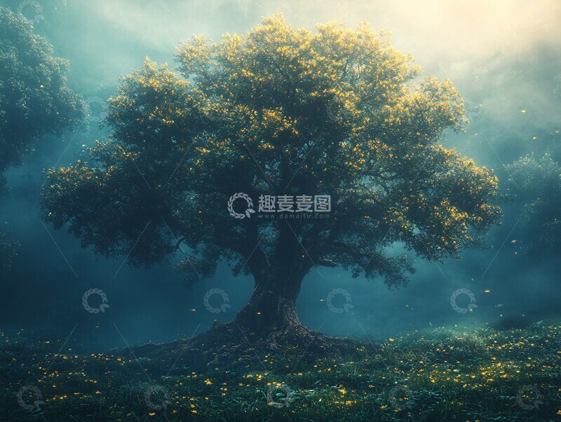 高清大图下载【趣麦麦图】梦幻树元素融合