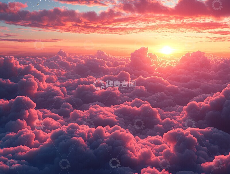 高清大图下载【趣麦麦图】云上日出日出日落天空1