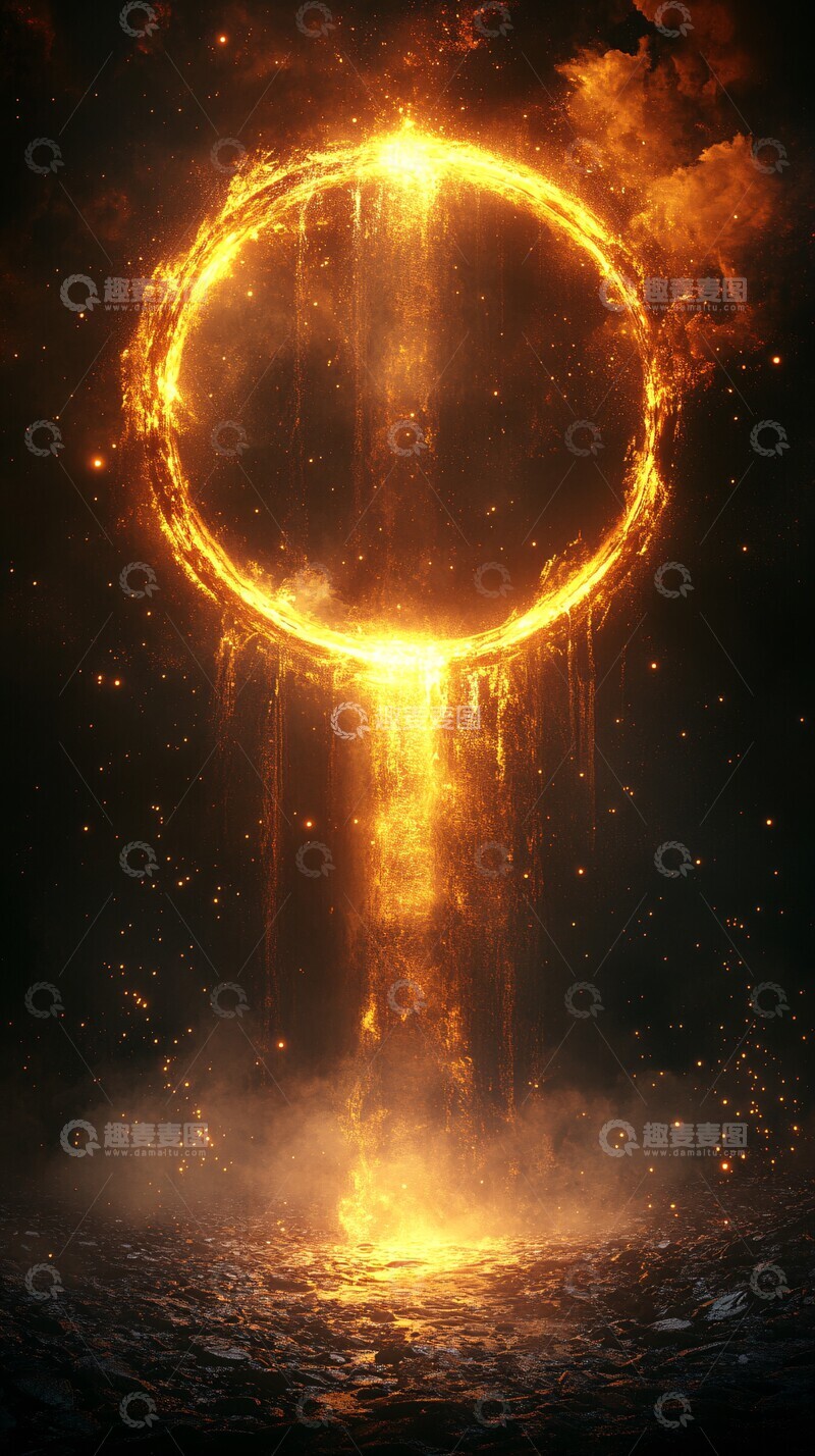 高清大图下载【趣麦麦图】金色光环能量场
