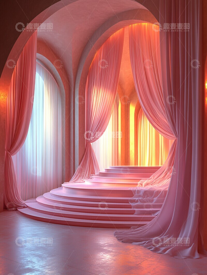 高清大图下载【趣麦麦图】粉色圆形舞台设计