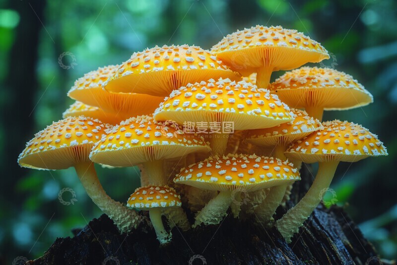 高清大图下载【趣麦麦图】橙黄鳞伞菇群生1