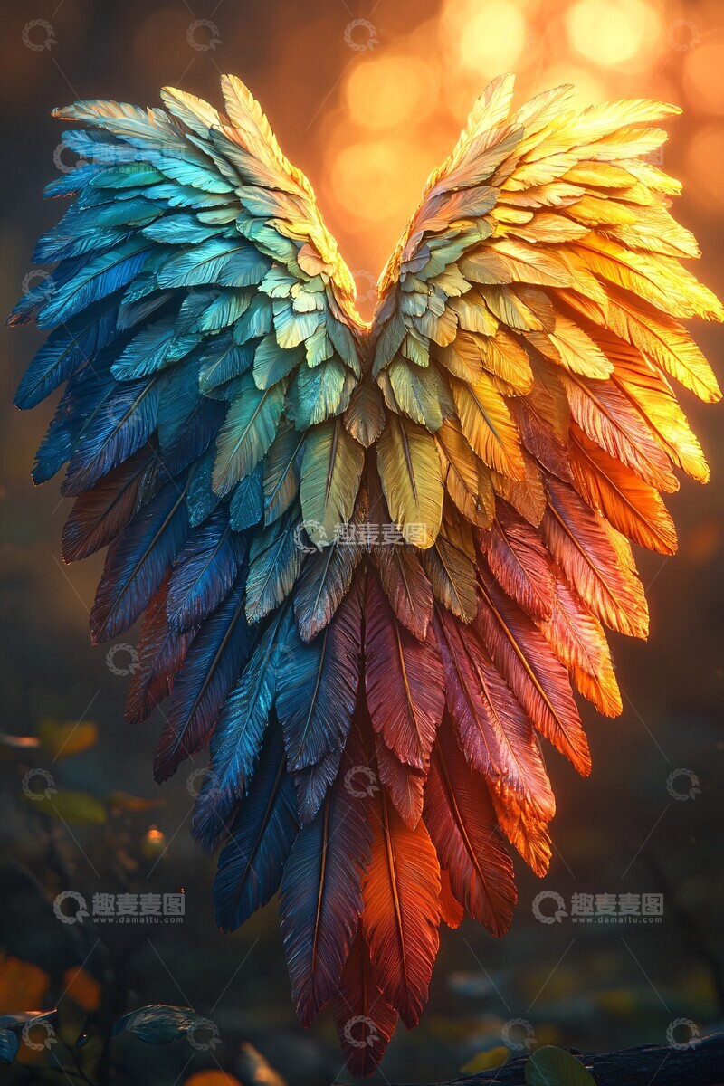 高清大图下载【趣麦麦图】天使翅膀梦幻色彩1