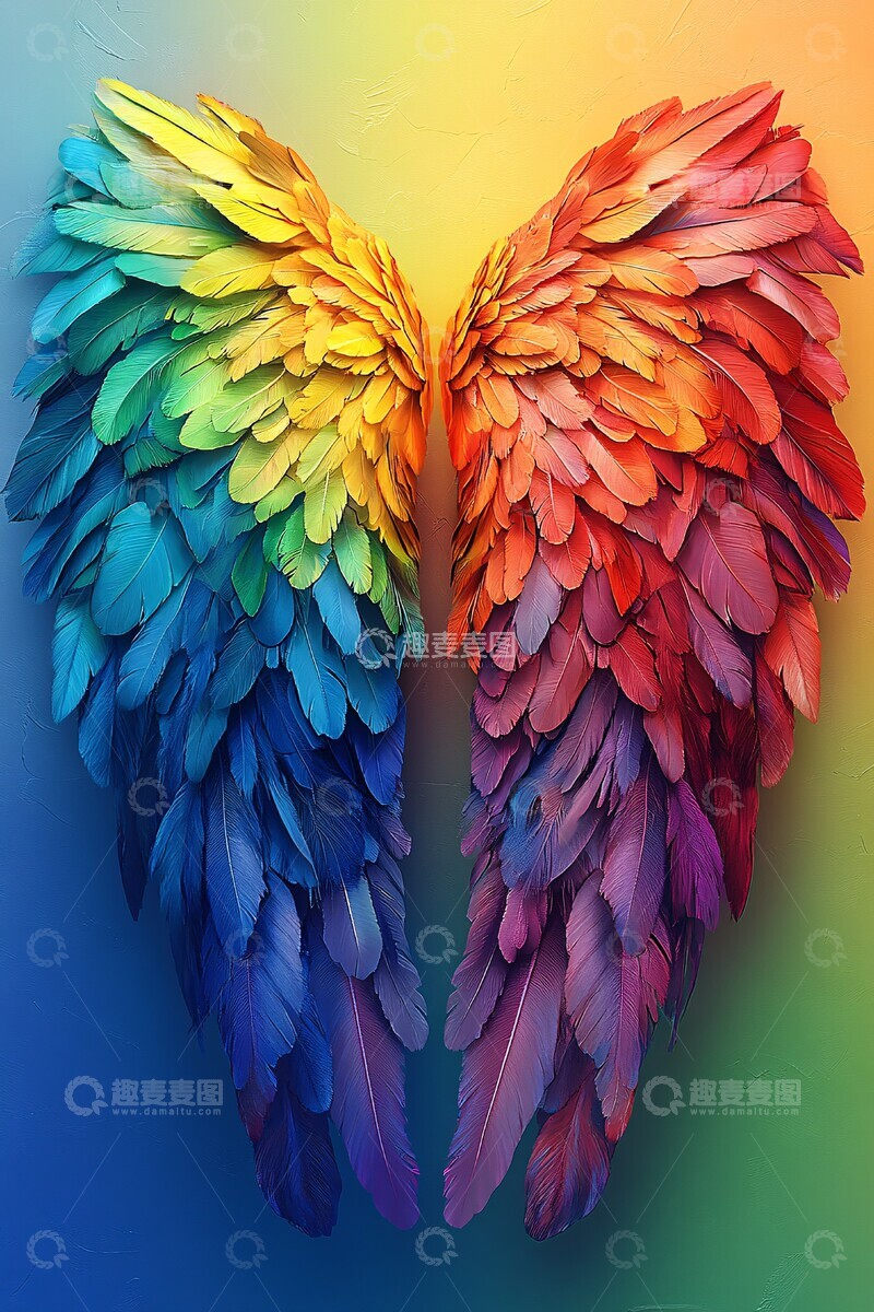 高清大图下载【趣麦麦图】彩虹翅膀彩虹翅膀颜色