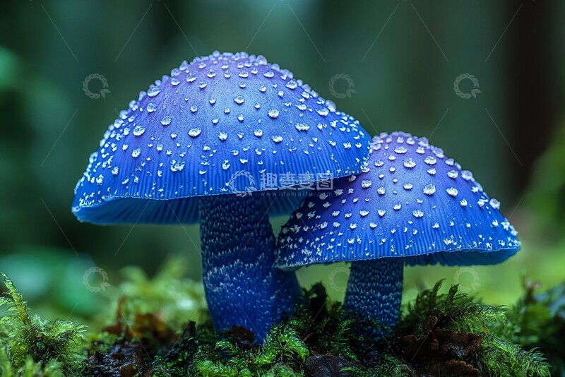 高清大图下载【趣麦麦图】靛蓝乳菇蘑菇
