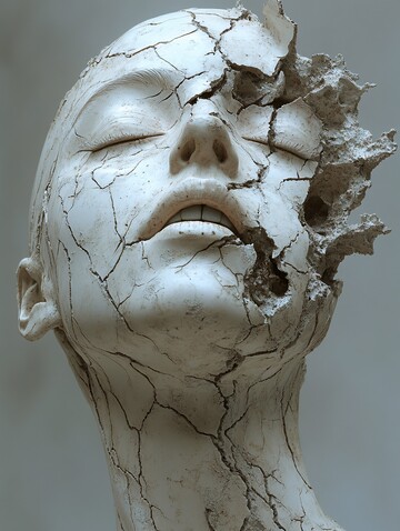 破碎的女性头像