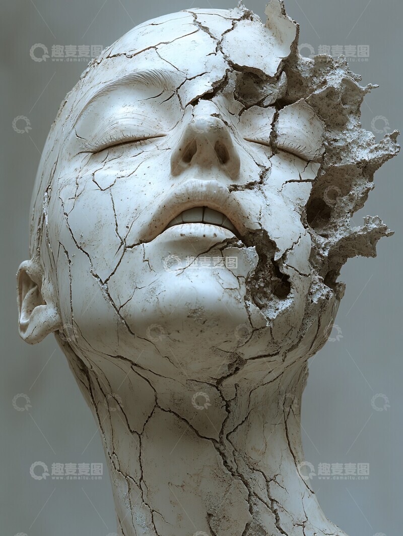 高清大图下载【趣麦麦图】破碎的女性头像