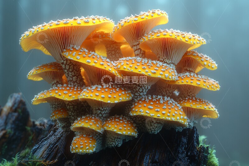 高清大图下载【趣麦麦图】橙黄鳞伞菇群生