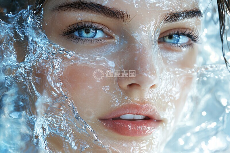 高清大图下载【趣麦麦图】水润透明面膜图