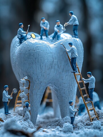 大牙齿上的小牙医