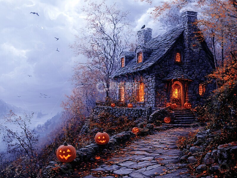 高清大图下载【趣麦麦图】万圣节小屋万圣节小屋屋顶2