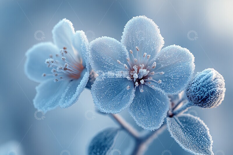 高清大图下载【趣麦麦图】霜花冬日色调细节和平