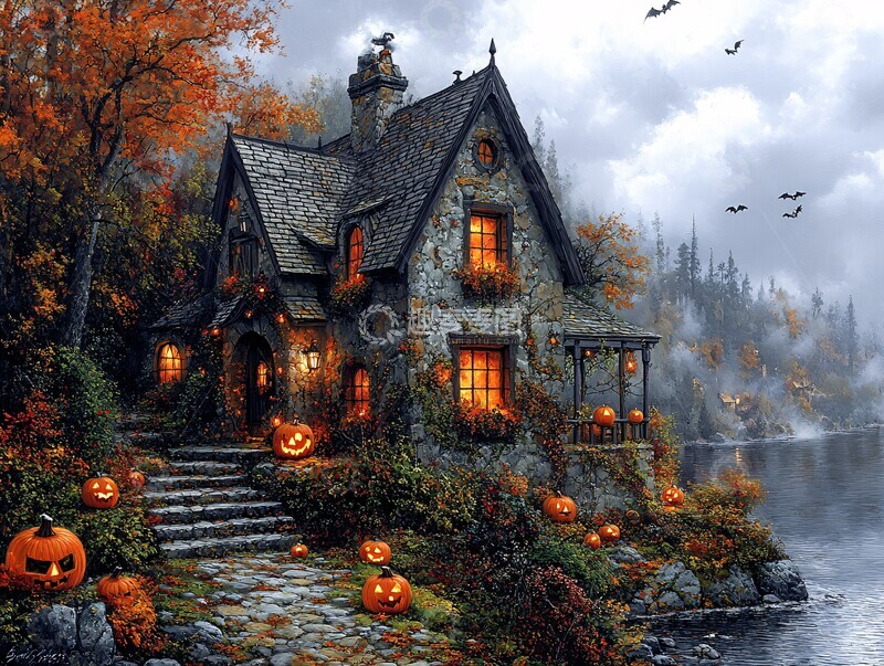 高清大图下载【趣麦麦图】万圣节小屋万圣节小屋屋顶1