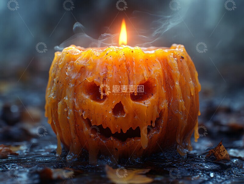 高清大图下载【趣麦麦图】闹鬼蜡烛蜡烛火焰南瓜1