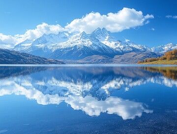 湖水映山峰湖水山峰蓝天1