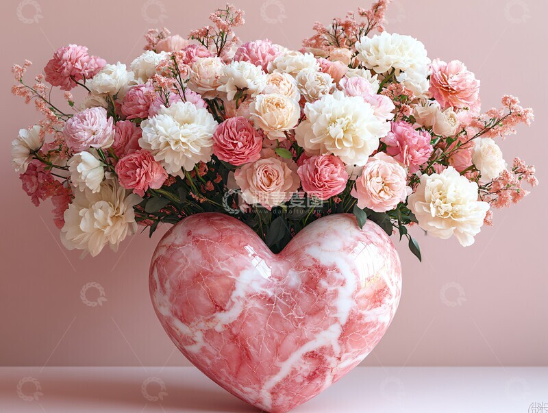 高清大图下载【趣麦麦图】粉色心形花瓶2