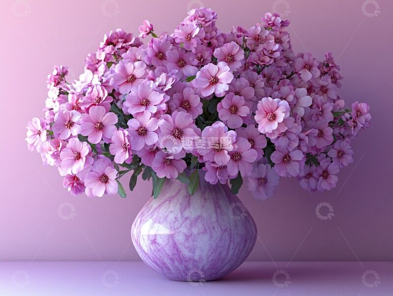 高清大图下载【趣麦麦图】紫色花与紫色花瓶2