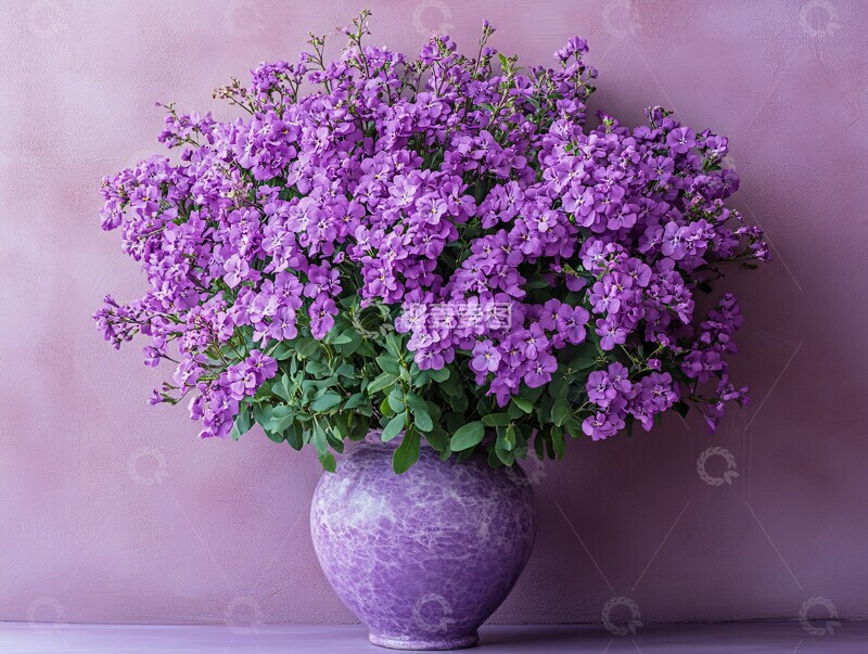 高清大图下载【趣麦麦图】紫色花与紫色花瓶1