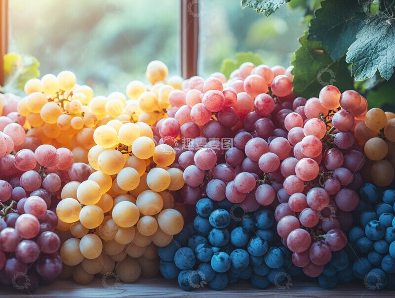 高清大图下载【趣麦麦图】葡萄堆叠白背景1