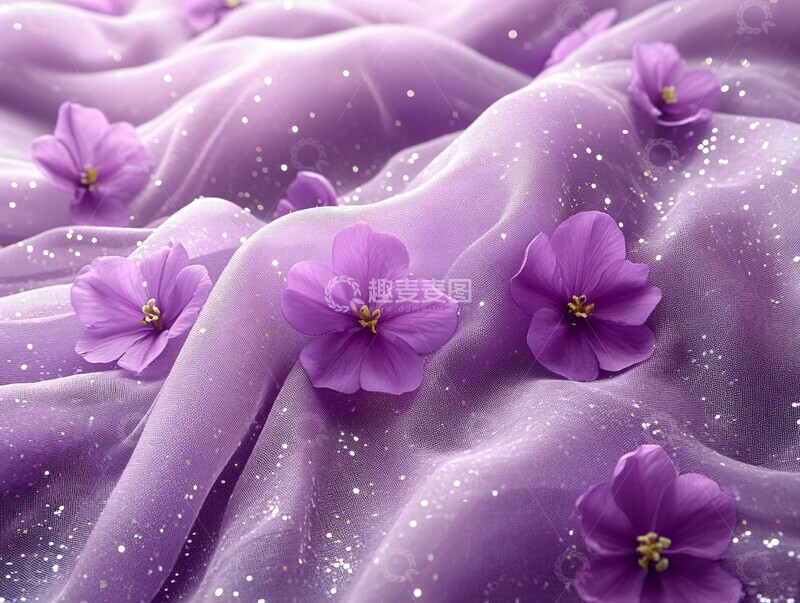 高清大图下载【趣麦麦图】紫色波浪透明网纱2