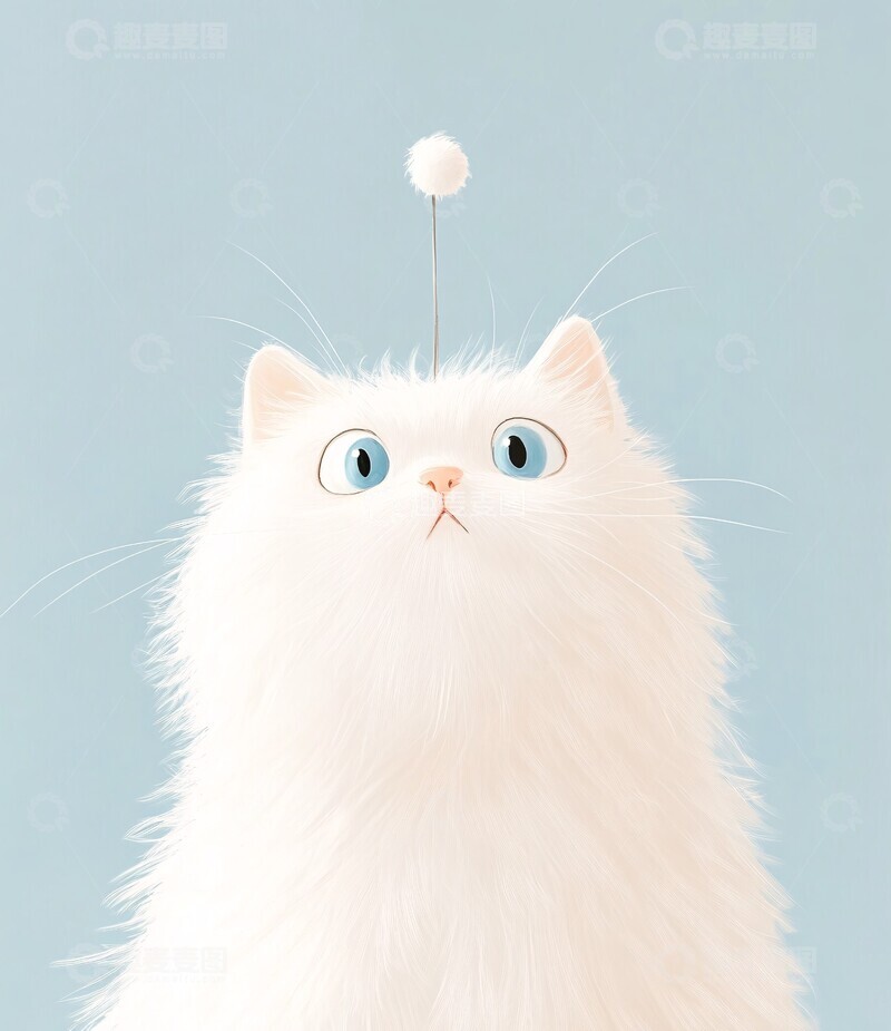 高清大图下载【趣麦麦图】-白色猫咪白色猫咪眼睛2
