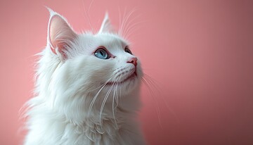 悠闲白猫卡通画1