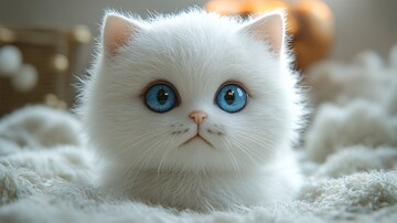 白猫蓝眼盲盒玩具