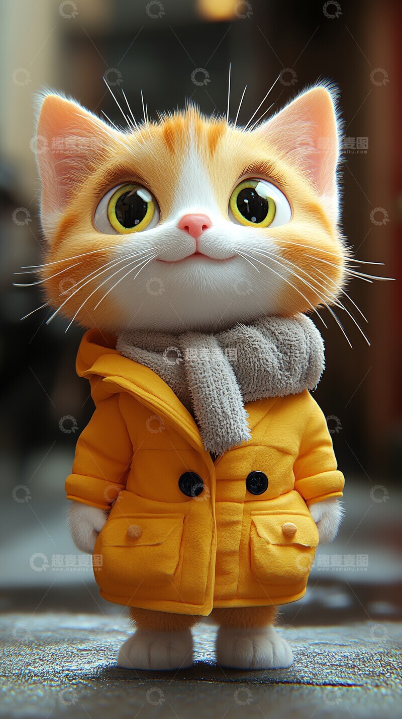 高清大图下载【趣麦麦图】猫做普拉提普拉提表情站立1