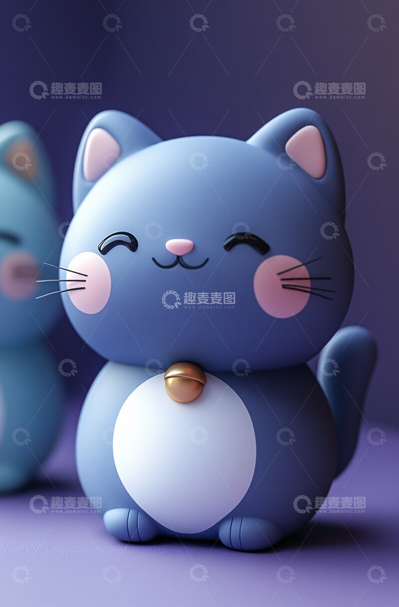 高清大图下载【趣麦麦图】灰色猫玩具模型1