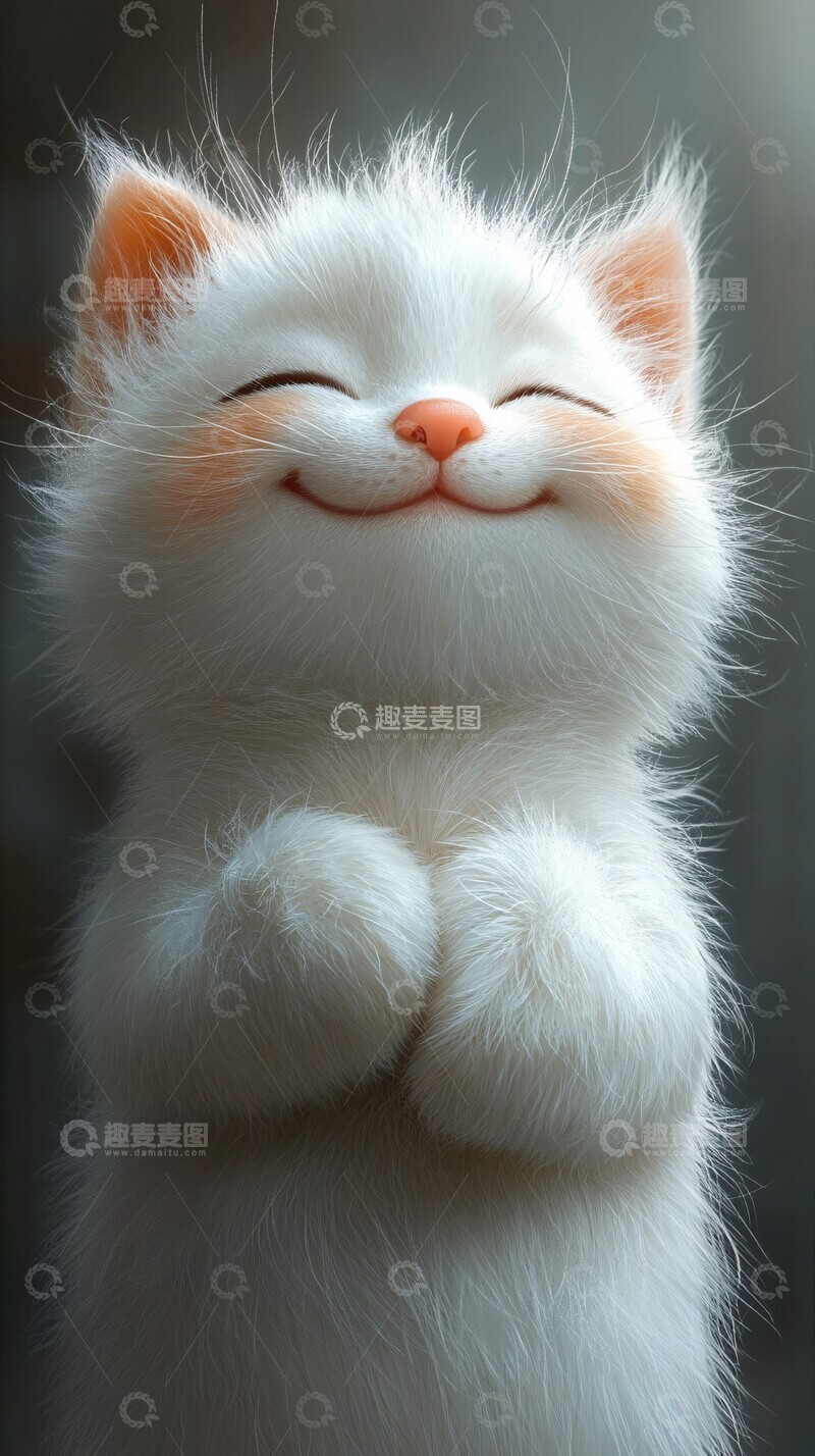 高清大图下载【趣麦麦图】白猫折叠白猫折叠表情1
