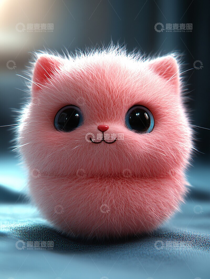 高清大图下载【趣麦麦图】猫脸绒球玩偶1