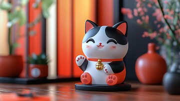 招财猫卡通插画