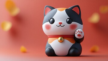 招财猫卡通插画1