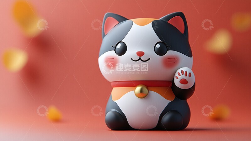 高清大图下载【趣麦麦图】招财猫卡通插画1