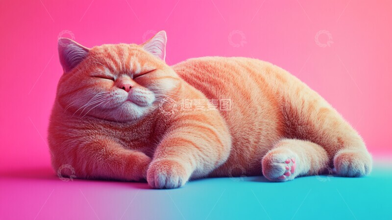 高清大图下载【趣麦麦图】大猫四肢彩色