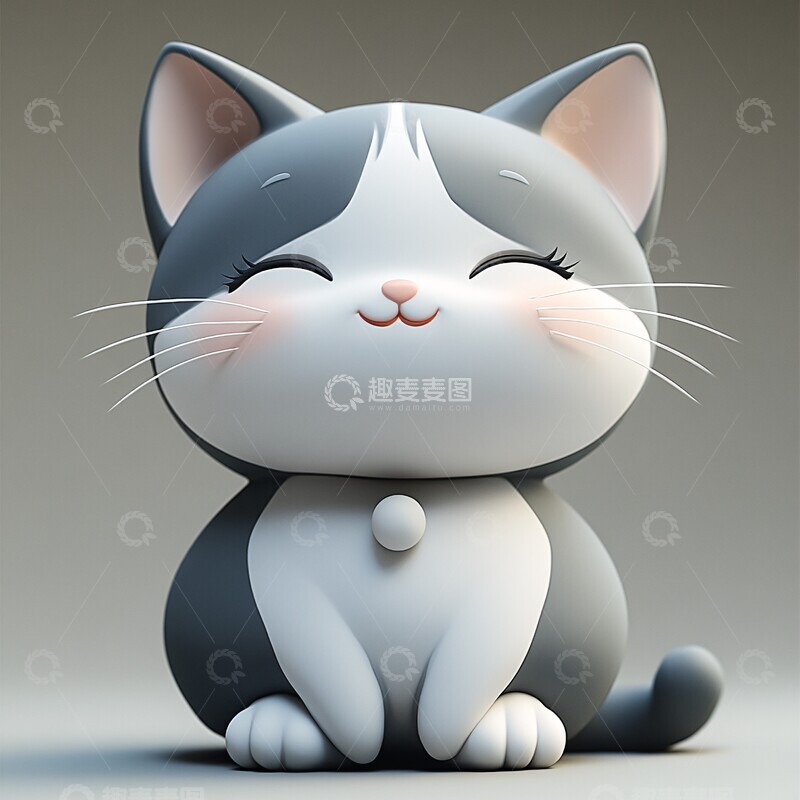 高清大图下载【趣麦麦图】卡通猫坐姿图