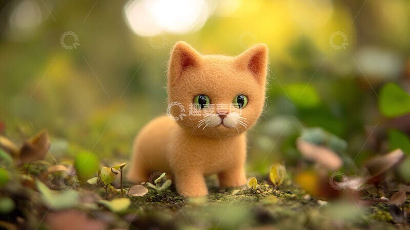 高清大图下载【趣麦麦图】小猫毛毡卡通1