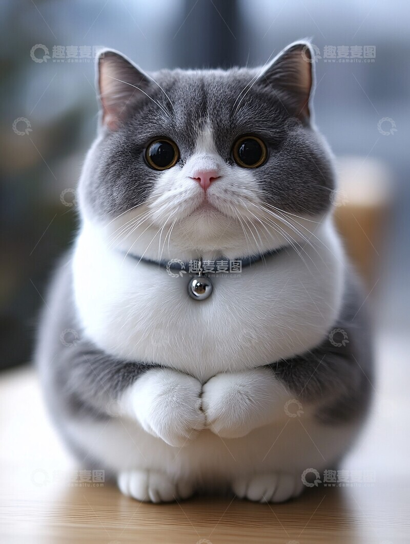 高清大图下载【趣麦麦图】英短猫桌面端坐2