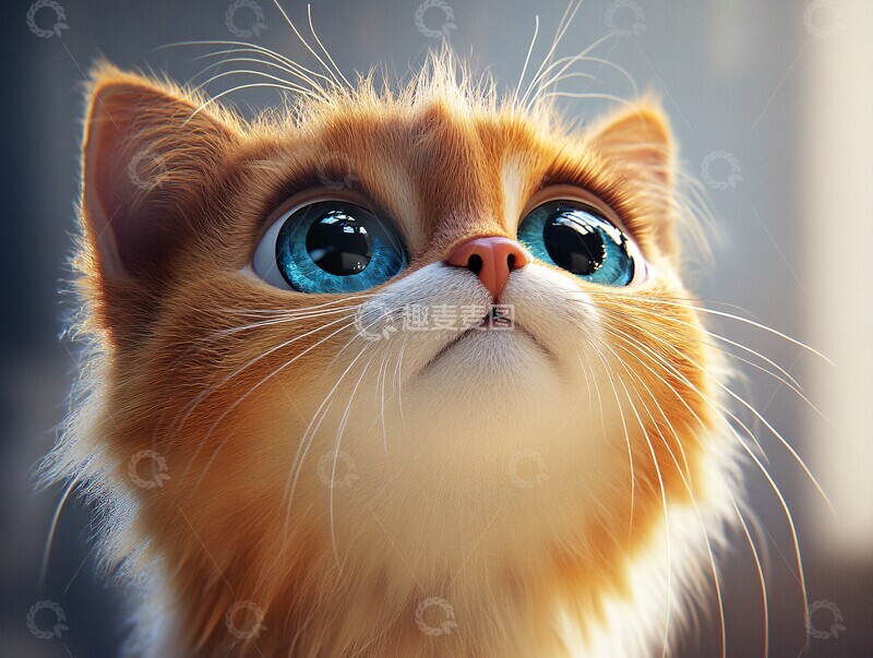 高清大图下载【趣麦麦图】长须大眼猫长须大眼动物