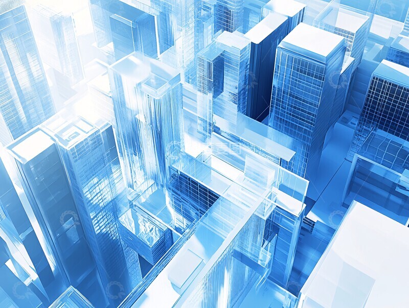 高清大图下载【趣麦麦图】蓝色玻璃建筑5