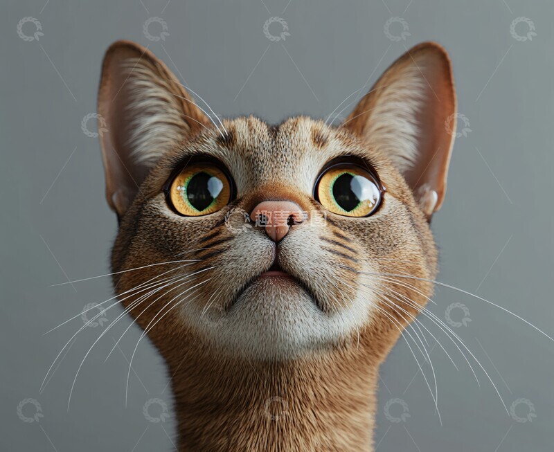 高清大图下载【趣麦麦图】短毛猫表情特写