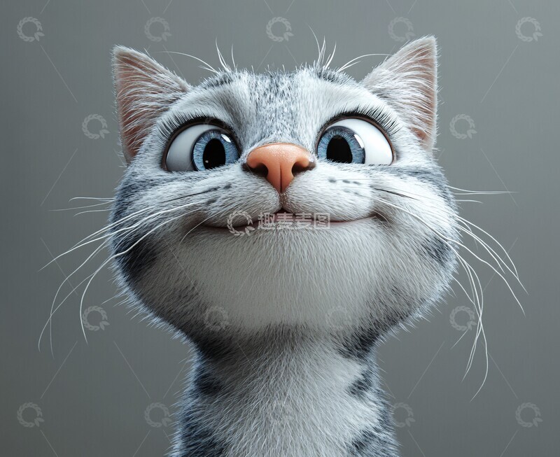高清大图下载【趣麦麦图】短毛猫表情特写1