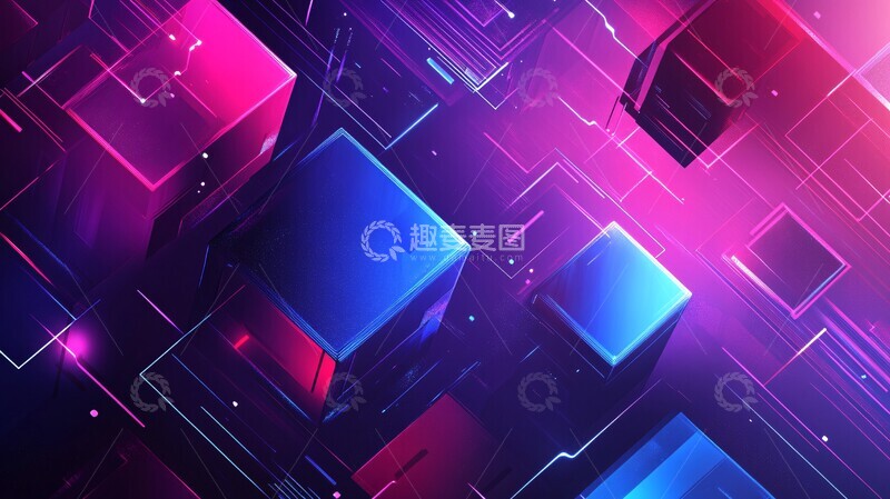 高清大图下载【趣麦麦图】数码积木数码积木霓虹1